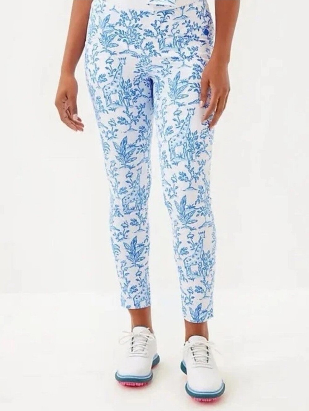 Lilly Pulitzer Luxletic Fairway Twill Skinny Ankle Pull-On Pants Floral 2